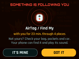 Tracker alert: something is following you